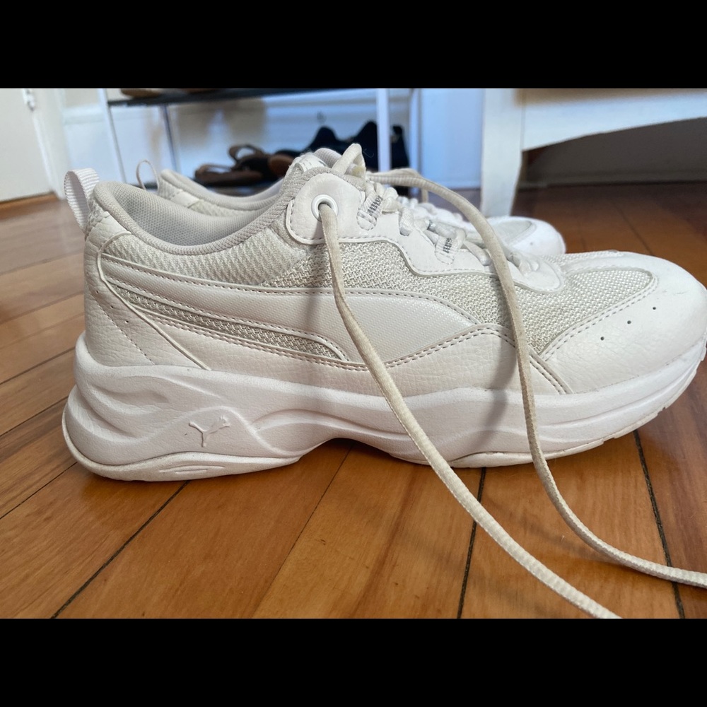 Chunky white platform puma sneakers